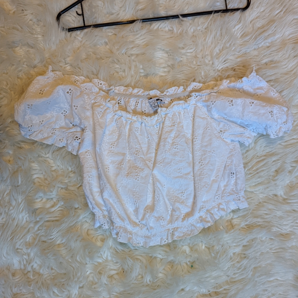 Fashion Nova off shoulder white top large
